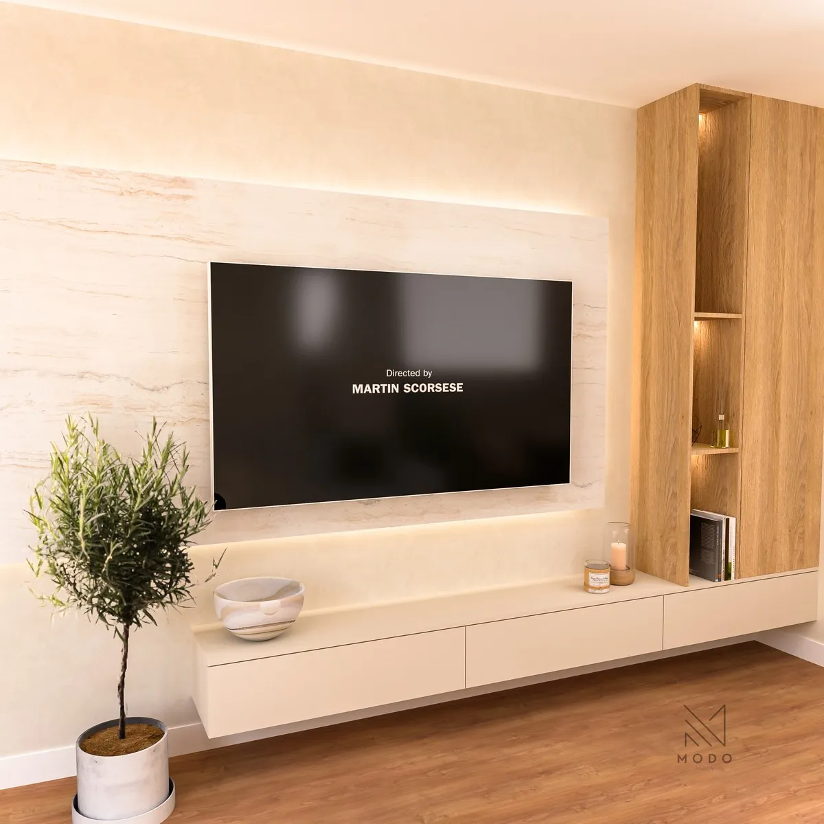 Dnevni boravak sa TV zidom